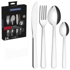 Faqueiro Tramontina Malibu em Aço Inox 24 Peças 23798046, Inox, 24