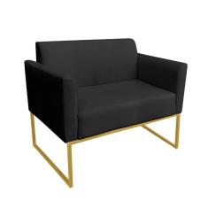 Namoradeira Marisa Suede Preto Dourado