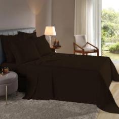 Lençol Queen 3 Pçs Fronhas Com Abas Percal 180 Fios - RAFALORO, Tabaco