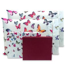 Jogo de Lençol Queen 4 peças Estampado c/ Ponto Palito Percal 180 fios