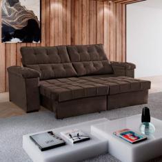 Sofá Retrátil e Reclinável 290 cm Espanhol Veludo Tabco Chamby Móveis