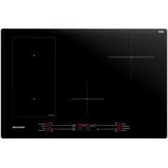 Cooktop 4 Bocas Indução Brastemp Vitrocerâmico - Touch com Timer Preto