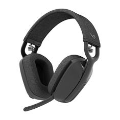 Headset Sem Fio Logitech Zone Vibe 100 Com Microfone Flip- to-Mute Com Cancelamento de Ruído, Conexão Bluetooth, Até 20h de Bateria, Design Leve e Confortável - Grafite