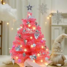 Mini Árvore de Natal Juegoal Pink 60cm com 50 Luzes LED