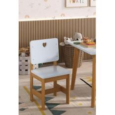 Cadeira Infantil em Madeira Maciça Sofia Azul Com Mel - Empório Paraís