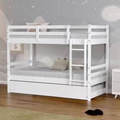 Treliche Solteiro Dreams Madeira Maciça Branco Megamoblia - MEGAMOBILI