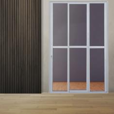 Porta Sacada de Alumínio 3 Folhas Sequenciais 210 x 120cm com Fechadura Linha 25