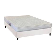Cama Box Casal: Colchão Espuma Herval AG65 Frontier + Base CRC Courano White(138x188)