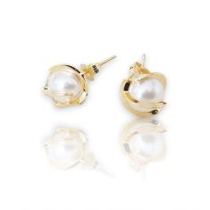 Brinco Pérola Trançada Dourado