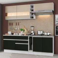 Cozinha Parma com Armário e Balcão sem Tampo e Pia Madesa