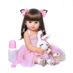 Boneca infantil Reborn Wamdoll Realistic Sweet Face 55 cm com acessórios