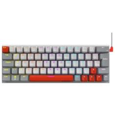 Teclado Gamer Mecanico 60% PCyes Kuromori White Ghost Switch Blue