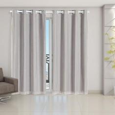 Cortina Blackout PVC Prata com Voil 2,80 m x 2,30 m - RT MAGAZINE, Cin
