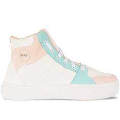 Tênis Feminino Cano Alto Multicolorido Casual Confort A1.23 D-Feminino