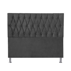 Cabeceira Casal 1,40m Paris Suede Cinza Dal Poz Estofados