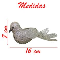 Enfeite Decoração Árvore Natal Pomba Dourada Natalina 16cm