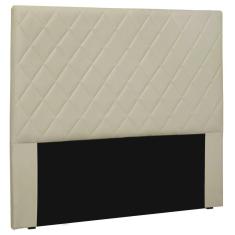 Cabeceira Estofada Cama Box Casal Esmeralda 140cm Bege