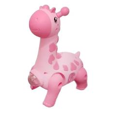 Girafa Brinquedo Infantil Dançante Robô Som Luz Crianças Bebe (Rosa)
