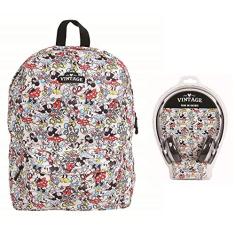 Mochila Feminina de costas Minnie com fone de ouvido (42 cm, branco)