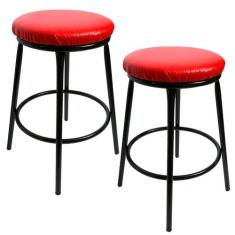 Kit 2 Banqueta Fany Baixa sem Encosto Alt 50 cm Estrutura Preto - Meta