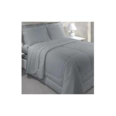 Jogo de Cama Casal Kacyumara Vida Bela 200 Fios, CINZA ASH, .