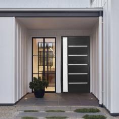 Porta Lambril Solara com Visor 1,00 x 2,10 Lado Direito Hale Esquadrias Preto