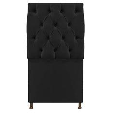 Cabeceira Sofia 100 cm Solteiro Suede Preto - Amarena Móveis