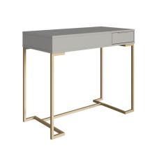 Escrivaninha Penteadeira com 1 Gaveta e Espelho P1040 Champagne/Arenas