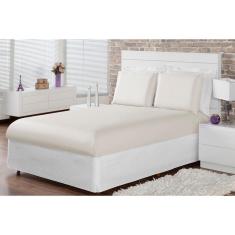 Jogo De Lençol Queen 3 Pçs Com Elástico 30 Cm Cor Palha