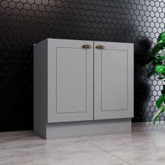 Balcão De Cozinha 2 Portas 80 Cm Amy Casa 812 Cinza