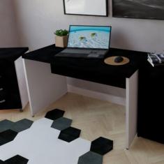 Mesa para Escritório 100cmx60cm Branco/Preto