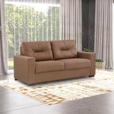 Sofá 3 Lugares Herval Marine Suede Marrom, 183 cm