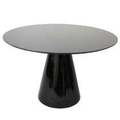 Mesa de Jantar Cone Redonda 80 cm Laca - Linn Shop, Preto