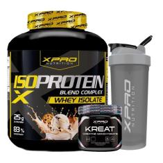 Kit Whey Iso Protein Blend Complex 2Kg + Creatina XPRO 300g + Coqueteleira - XPRO-Unissex