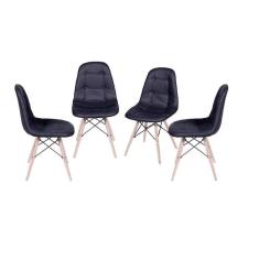 Conjunto 4 Cadeiras Eames Eifeel Botone OR Design Preto