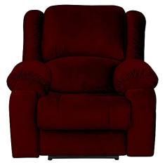 Poltrona do Papai Reclinável Elétrica com Entrada USB Magnum Veludo Vinho - Gran Belo