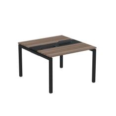 Mesa Plataforma Dupla com Pé de Aço para Coworking 110x120 Pdc11/12/2p Walnut/Preto