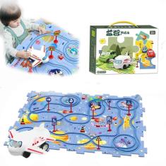 Carrinho elétrico de montagem DIY Toy Rail Car 25 unidades com veículo