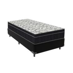 Cama Box Solteiro Preto E Colchão Ortobom Extra Firme D45