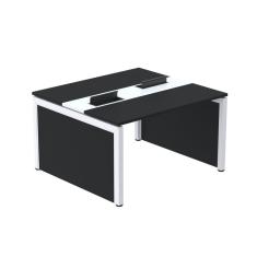 Mesa de Plataforma Dupla para 2 Pessoas Corporativa 160x140/2p Preto/Branco