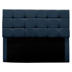 Cabeceira Cama Box Queen 160 cm Bianca Suede Azul Marinho