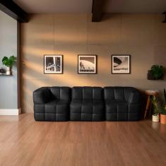 Sofá Guldi Popup com 2 Módulos Canto e Central Corino Preto