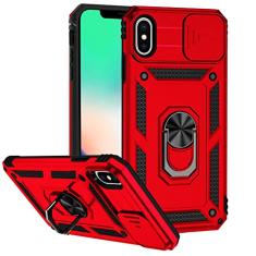 Hitaoyou Capa para iPhone Xs Max com proteção de lente, capa para iPhone Xs Max com capa para câmera e suporte, capa magnética protetora resistente à prova de choque de grau militar para iPhone Xs Max