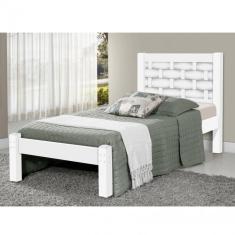 Cama Solteiro Laila J&a Móveis Branco / Lilas