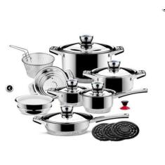 Jogo De Panelas Alemão - Aço Cirúrgico 23Pçs - Top De Linha - Nakazaki