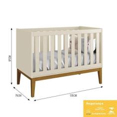 Berço Mini Cama Classic com Pés Amadeirado - Reller Móveis, Areia Fosc