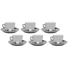 Jogo de Xícaras de Chá Porcelana 220ml Wolff Versa - 6 Peças