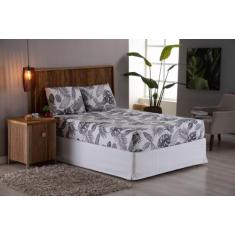 Jogo De Cama Casal 3 peças Lençol Micro Percal 400 Fios Estampado - Be