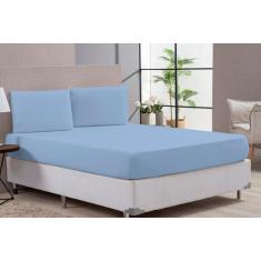 Jogo de Lençol Macio Verde Cama Box Queen Com Travesseiro Percal 180 F