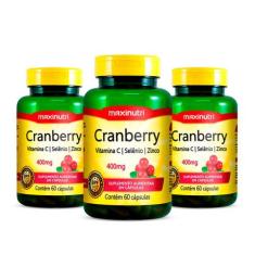 Kit 3 Cranberry Vitamina C+ Selênio 60 Capsulas Maxinutri